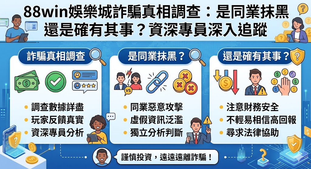 88win娛樂城詐騙真相調查：是同業抹黑還是確有其事？資深專員深入追蹤