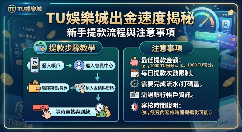 TU娛樂城出金速度揭秘：新手提款流程與注意事項